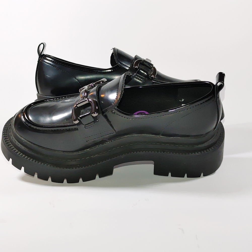 Madden Girl Black Patent Platform Loafers - Picture 8 of 14